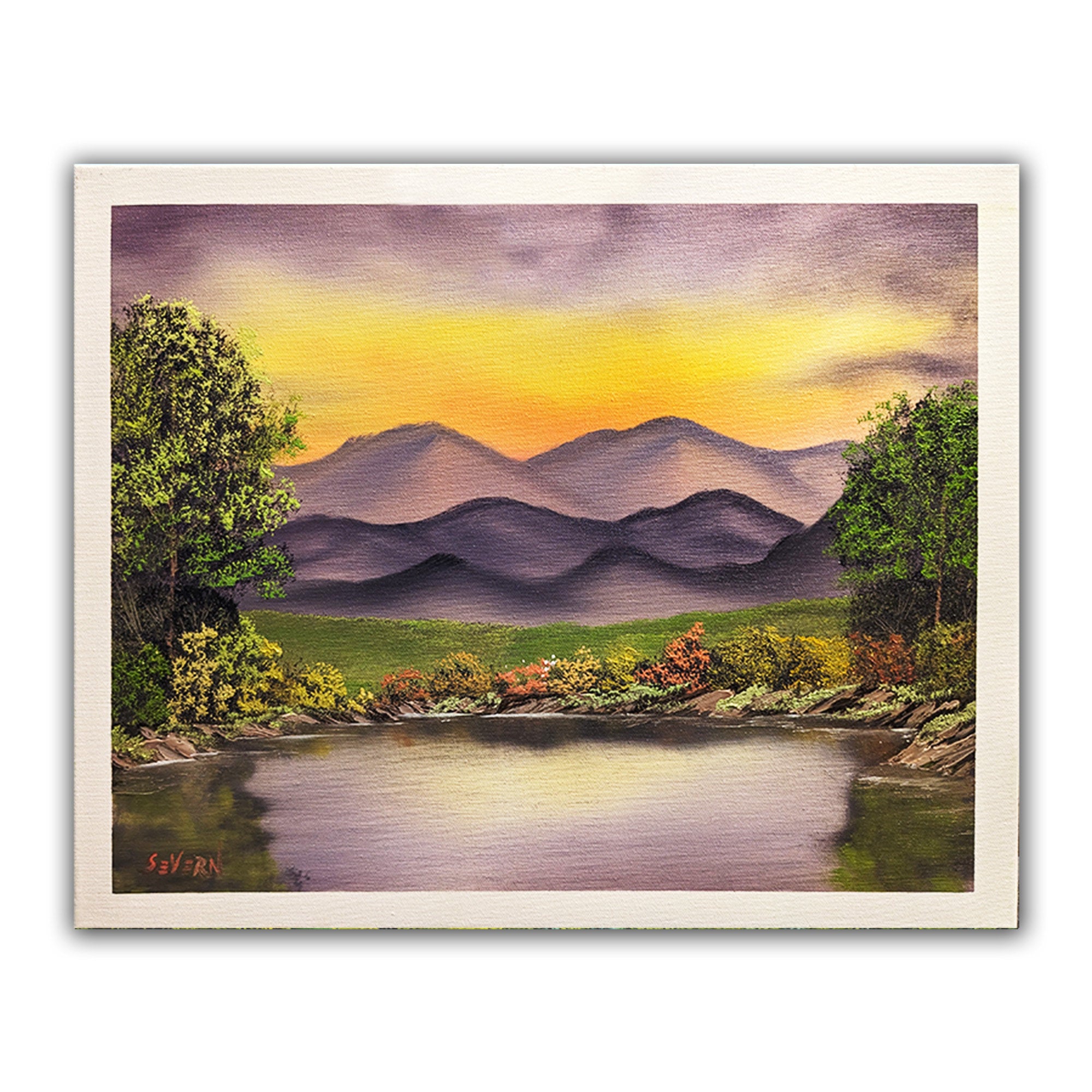 COMPLETE Phillipsburg, NJ Rolling Hills Bob Ross Painting
